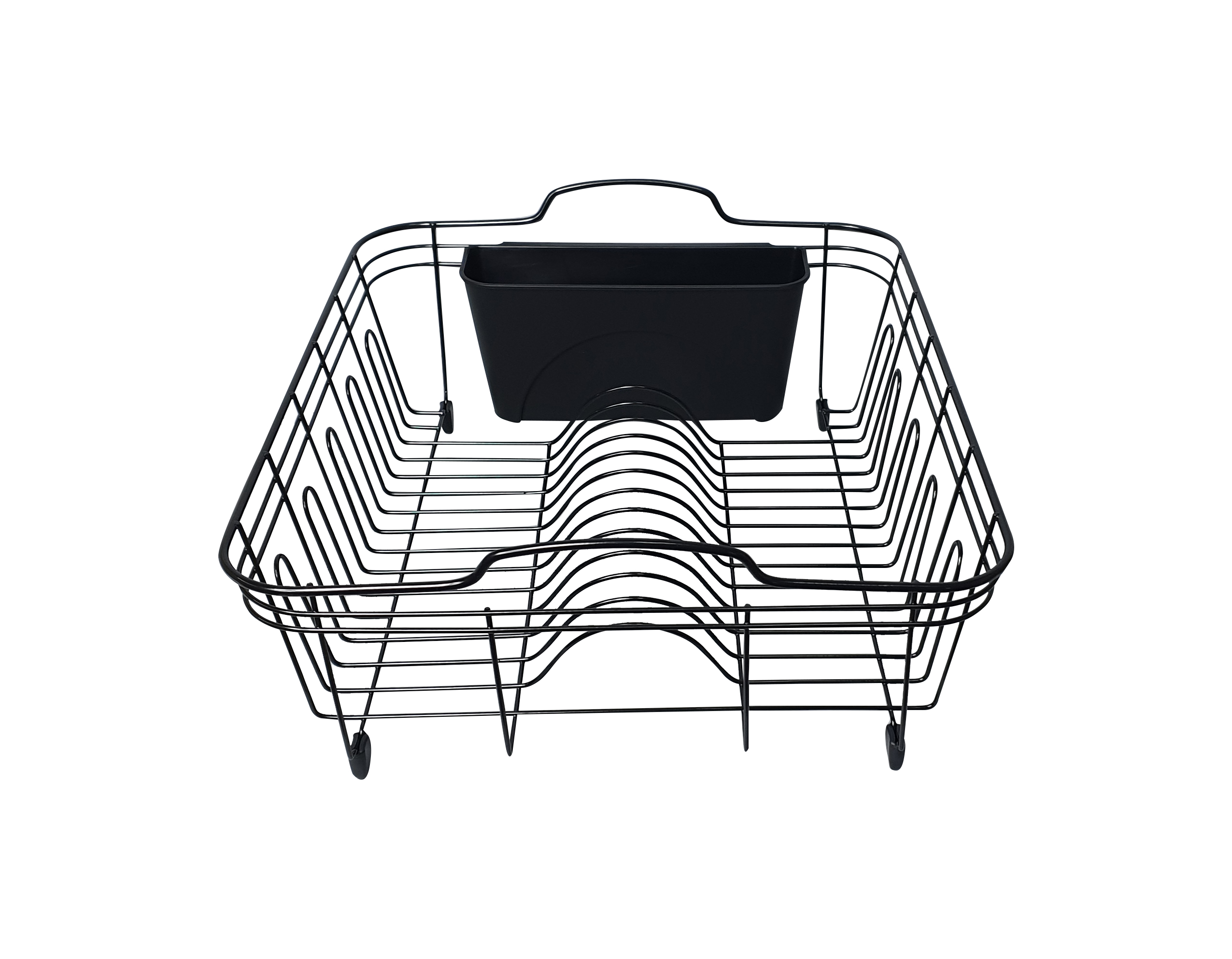 Black Dish Drainer with Cutlery Basket